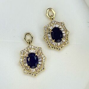 Bomb Party September Earring Charms Sapphire on Gold
